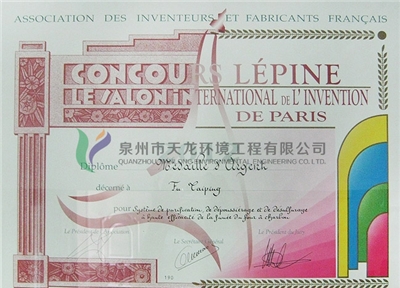 Silver Award at the Paris International Invention Exhibition (coal-fired boiler flue gas desulfurization and dust removal purification system)